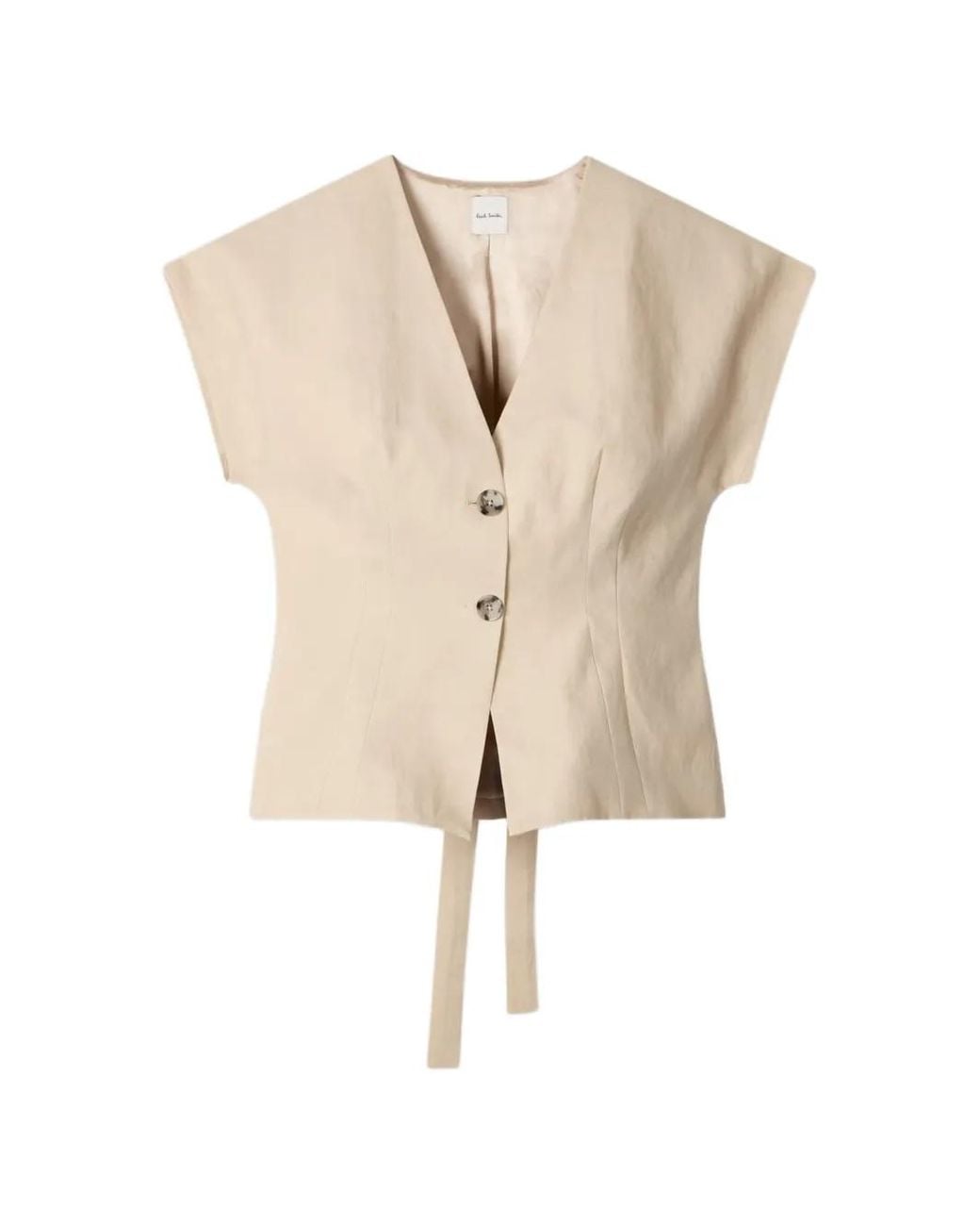 Paul Smith Natural Linen Button Top