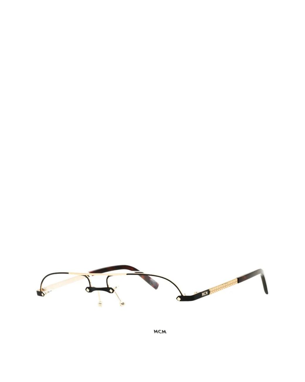 MCM White Pilot-Frame Glasses for men