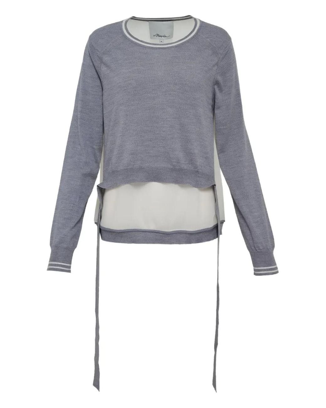 3.1 Phillip Lim Blue Layered Wool Sweater