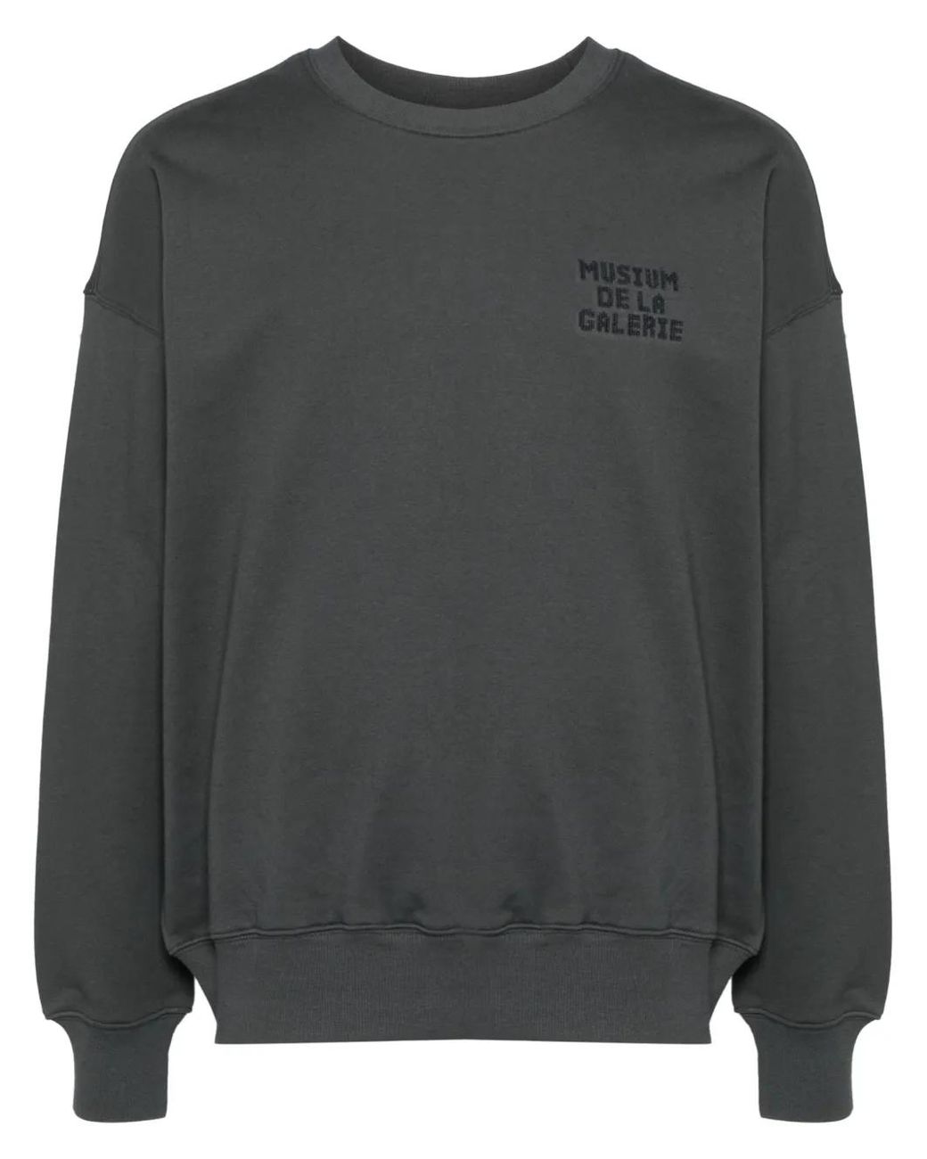 Musium Div. Gray Embroidered-Logo Cotton Sweatshirt for men