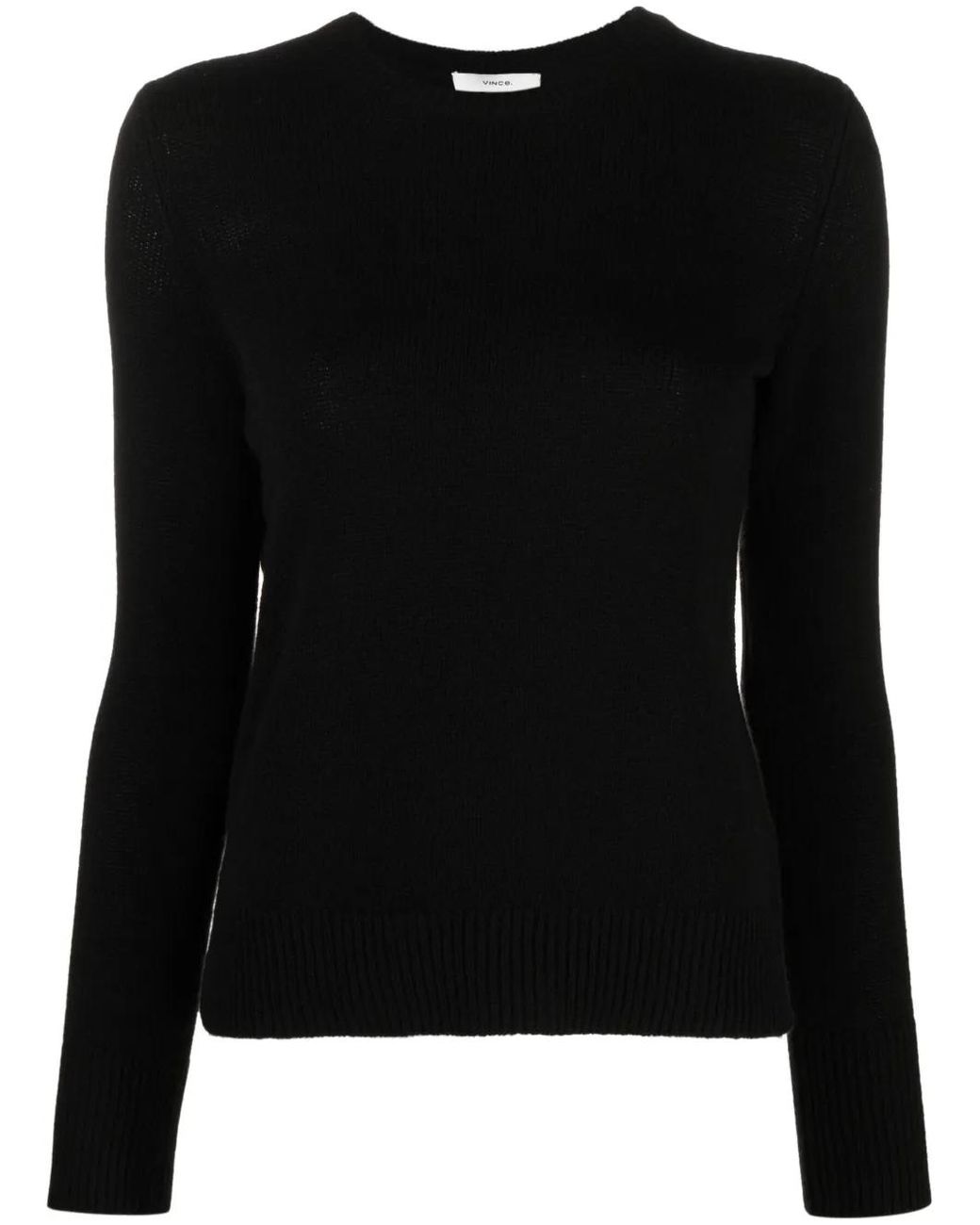 Vince Black Long-Sleeve Crew-Neck Jumper
