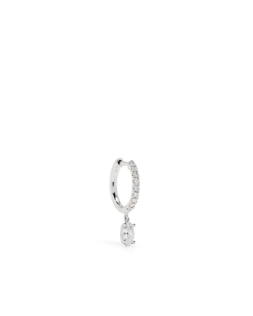 Anita Ko White 18Kt Diamond Drop Single Hoop Earring