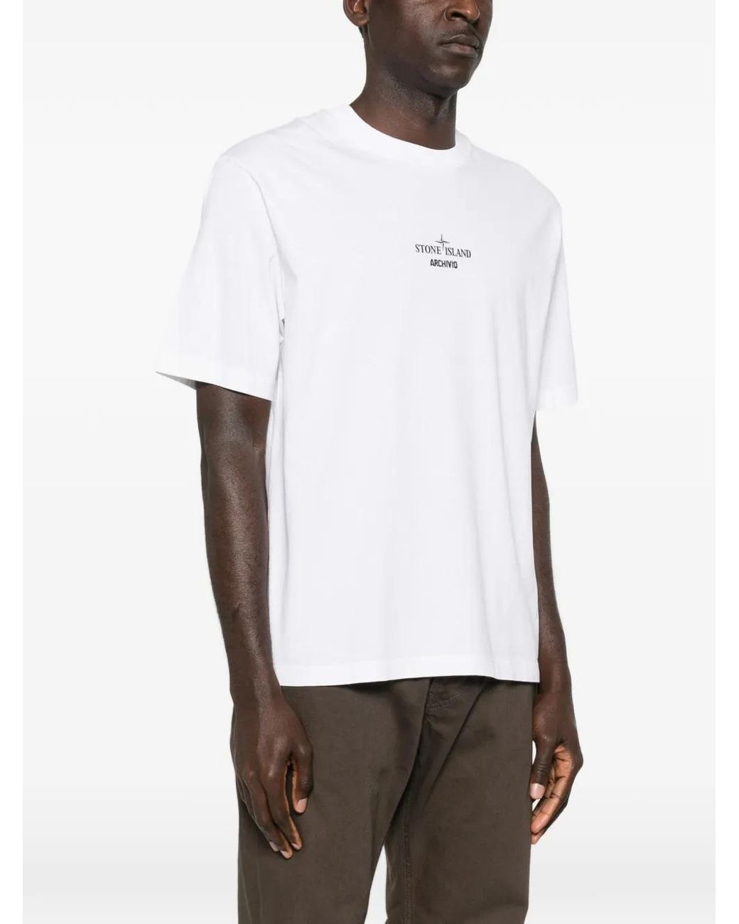 Stone Island White T-Shirt Clothing for men