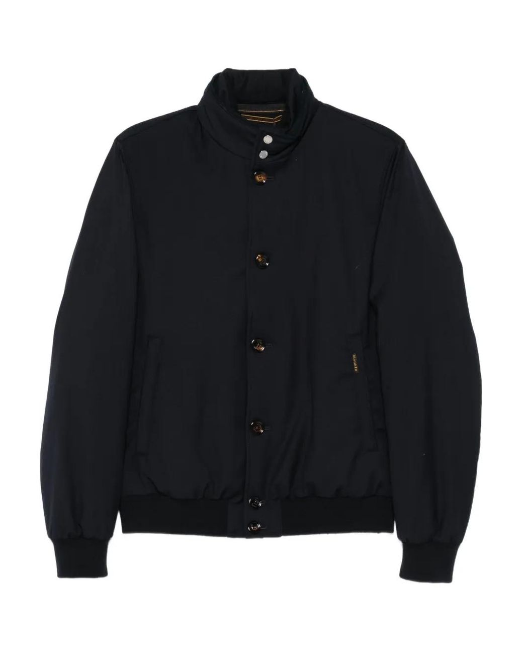 Moorer Black Button-Fastening Bomber Jacket for men