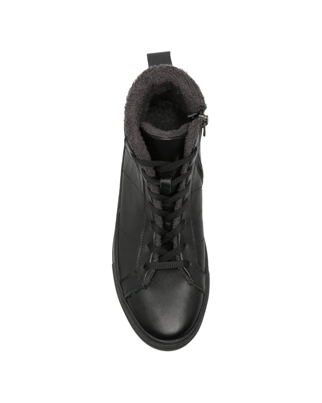 SERGIO MORETTI FIRENZE Black Fleece-Lined High-Top Sneakers