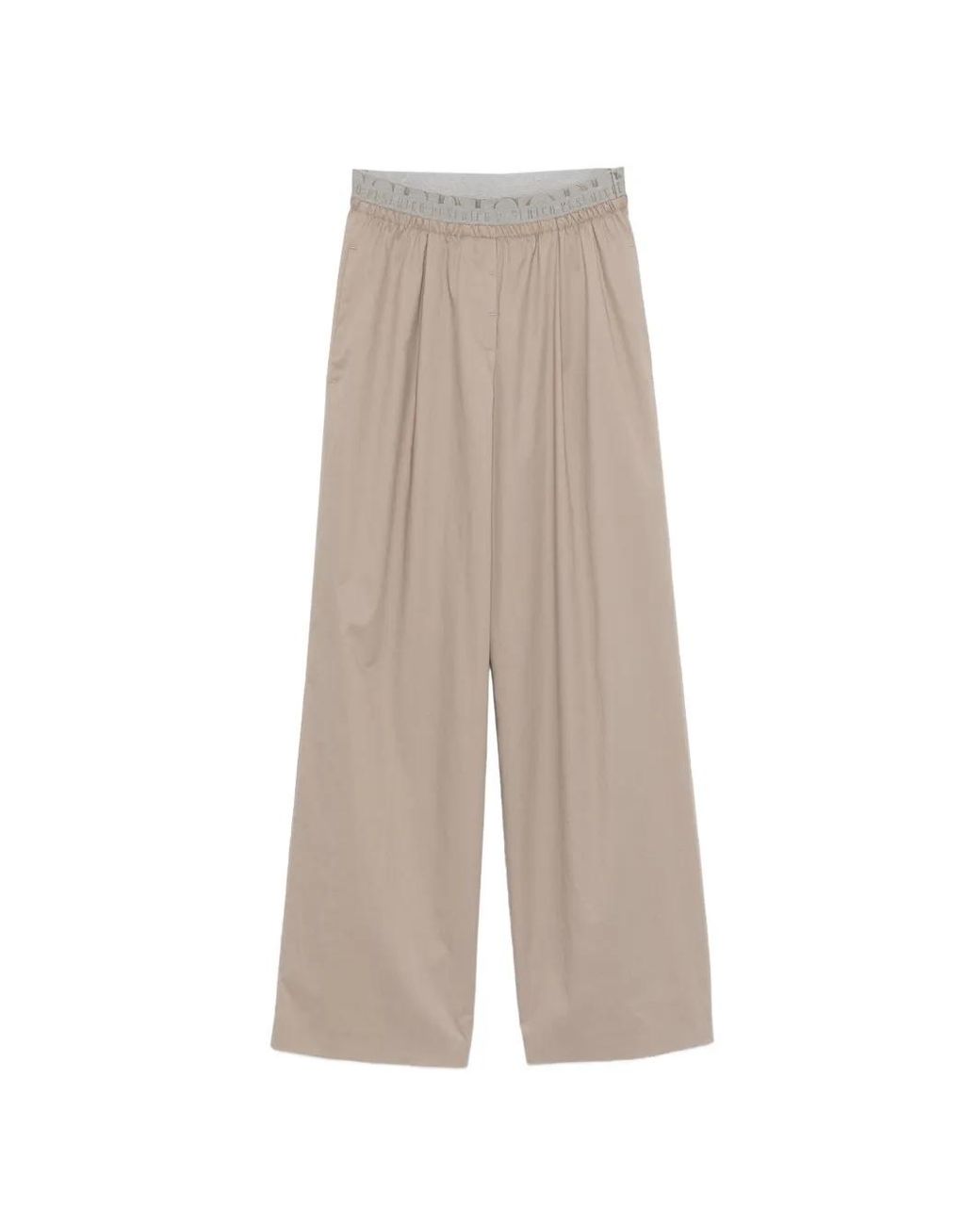 Peserico White Logo-Waistband Pleated Pants