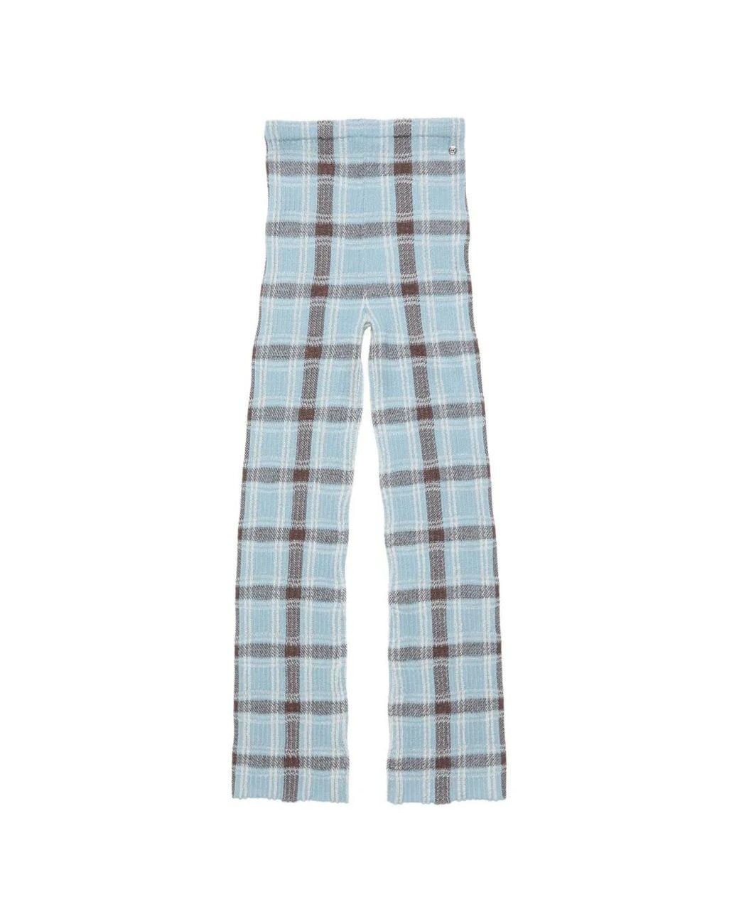 Acne Geruite Broek in het Blue