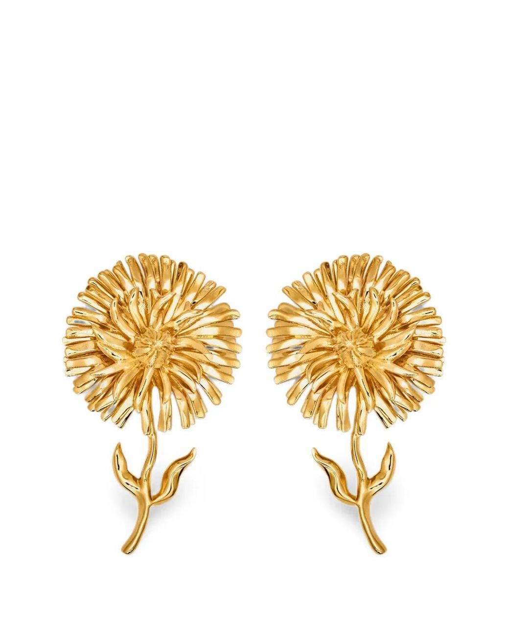 Oscar de la Renta Metallic Daisy Clip-On Earrings