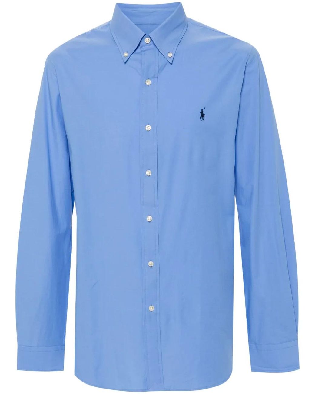 Polo Ralph Lauren Blue Polo Pony-Embroidered Poplin Shirt for men