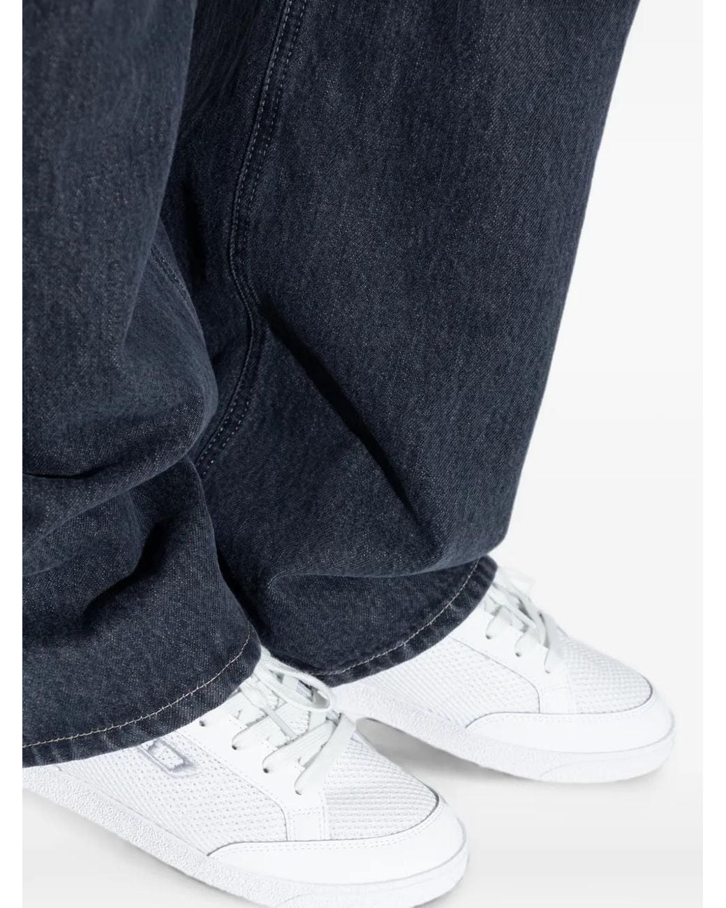 DIESEL White S-D-Leo Low Mesh-Panelled Logo Low-Top Sneakers