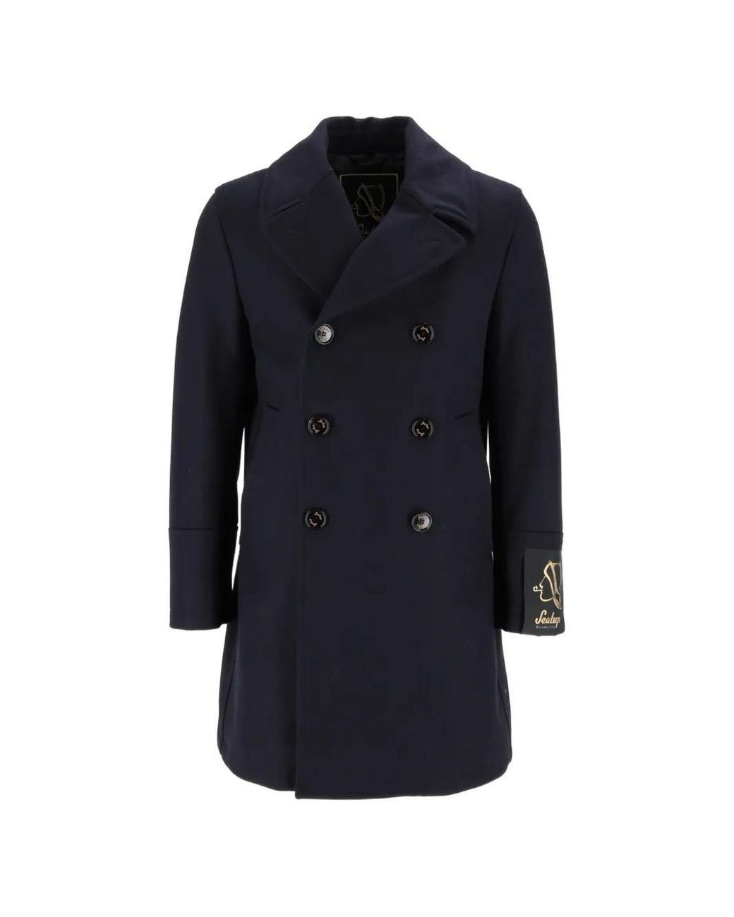 Sealup Blue Genova Wool Pea Coat for men
