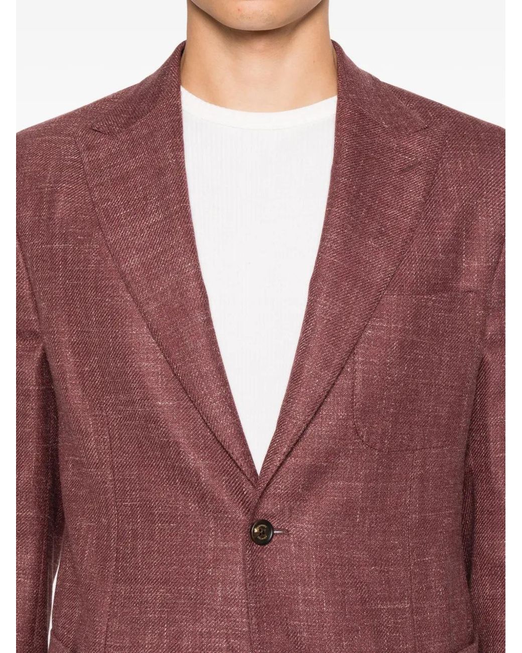 Eleventy Purple Single-Breasted Patch-Pocket Blazer for men
