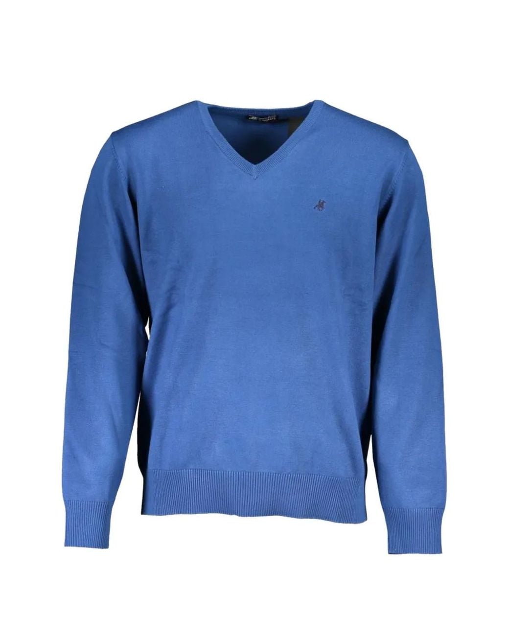 U.S. Grand Blue Pull En Coton À Col V for men