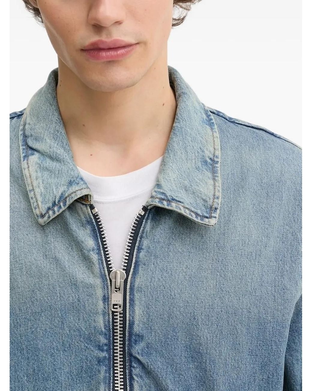 Won Hundred Blue Zip-Front Denim Jacket for men