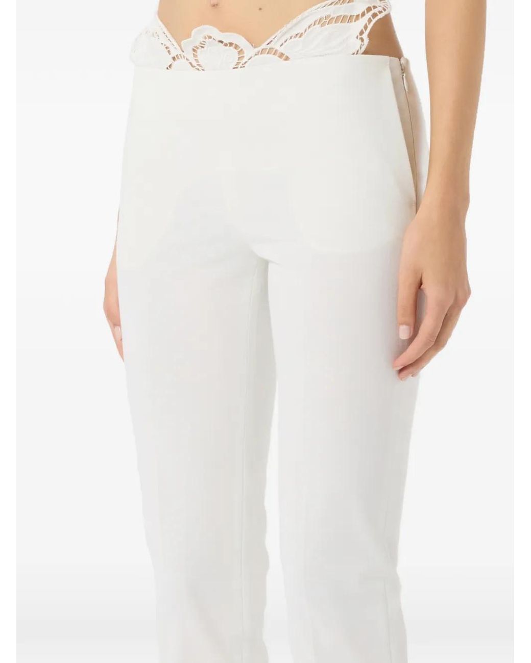 Blumarine White Lace Trousers