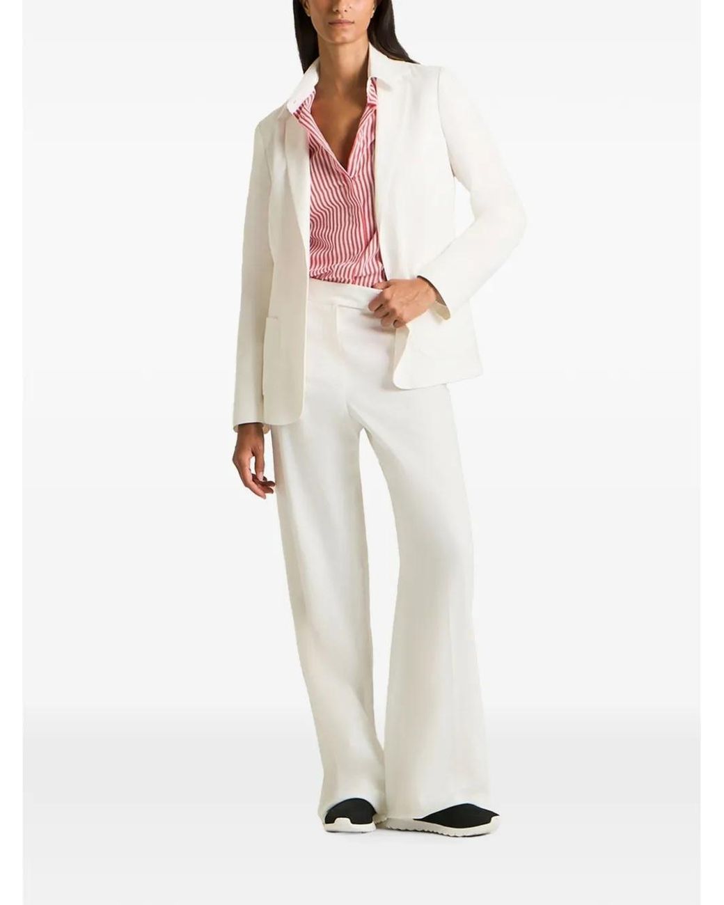 Kiton White Single-Breasted Notch-Lapel Blazer