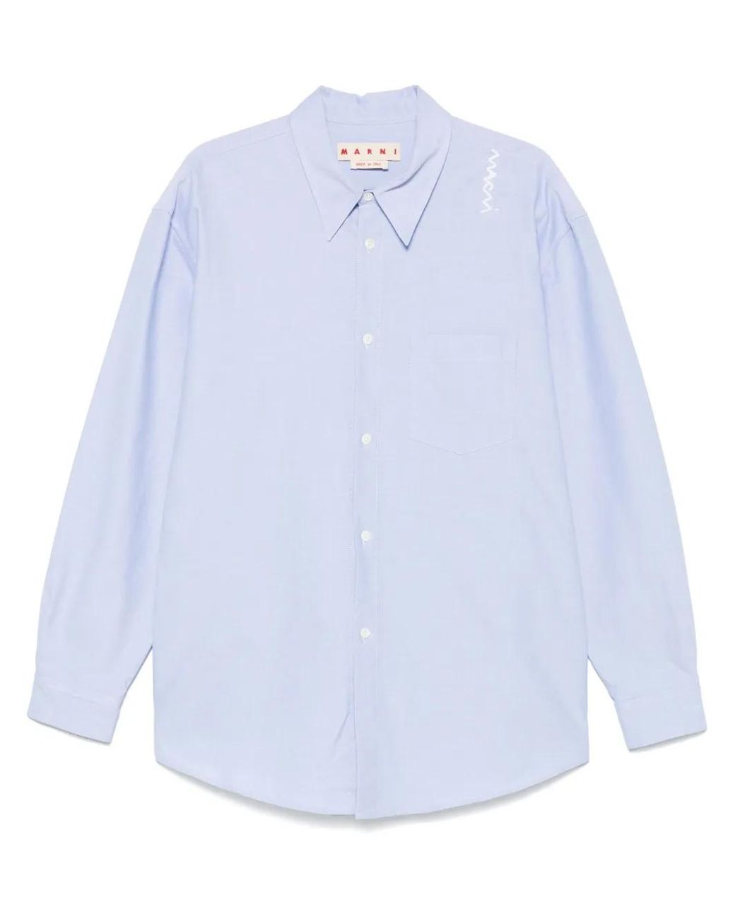 Marni White Logo-Embroidered Shirt for men