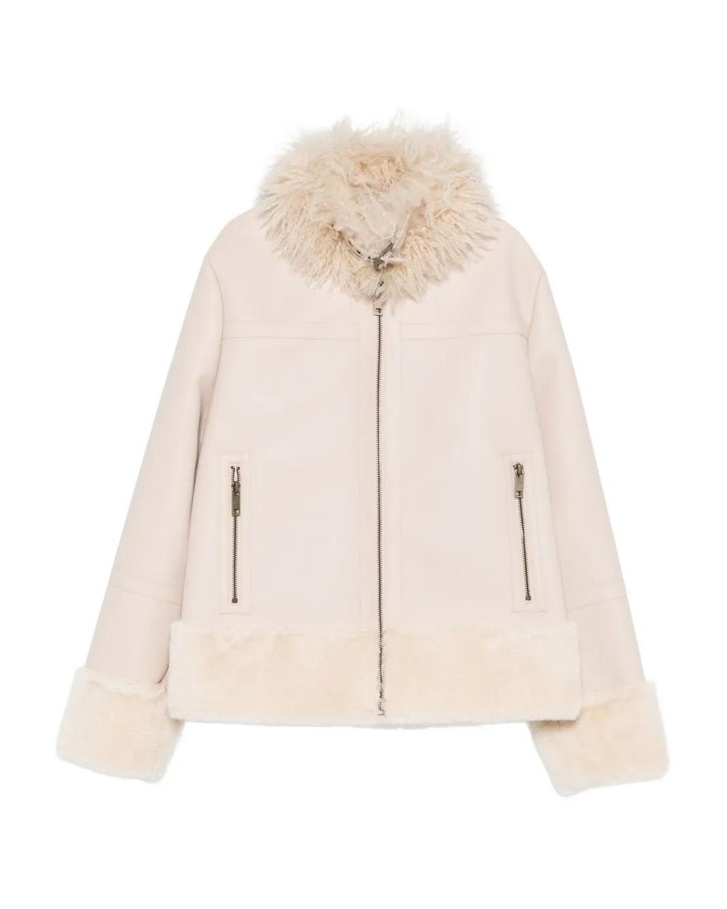 Twinset Natural Trimmed Zip-Front Jacket