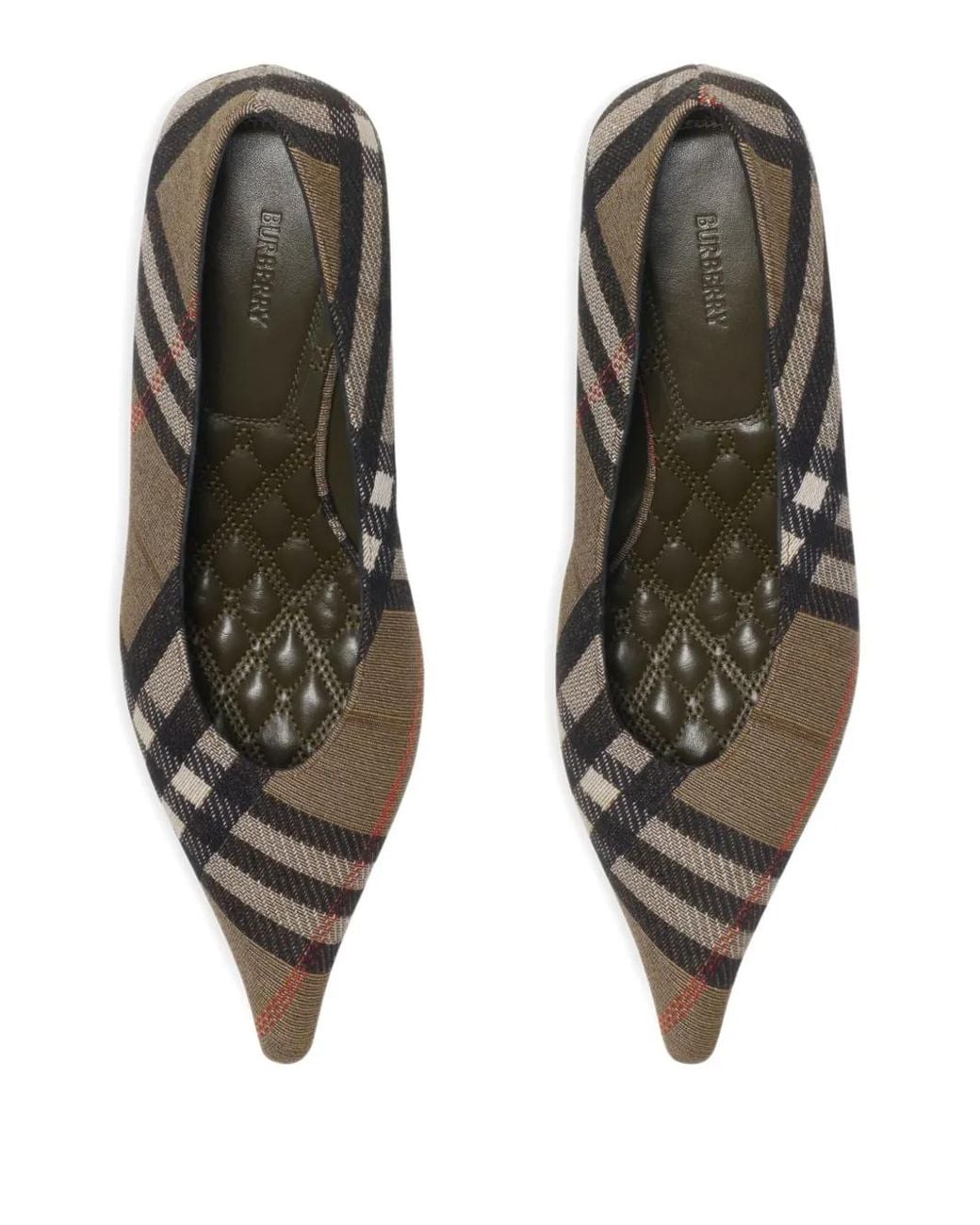 Burberry Brown Check Cameo Pointed-Toe Pumps