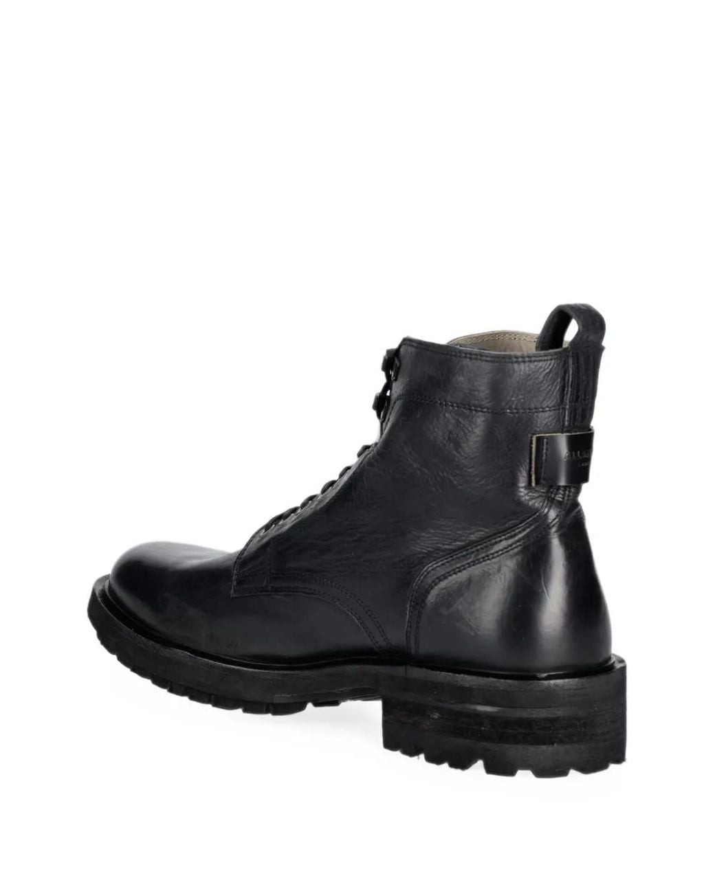 AllSaints Black Lace-Up Leather Boots for men