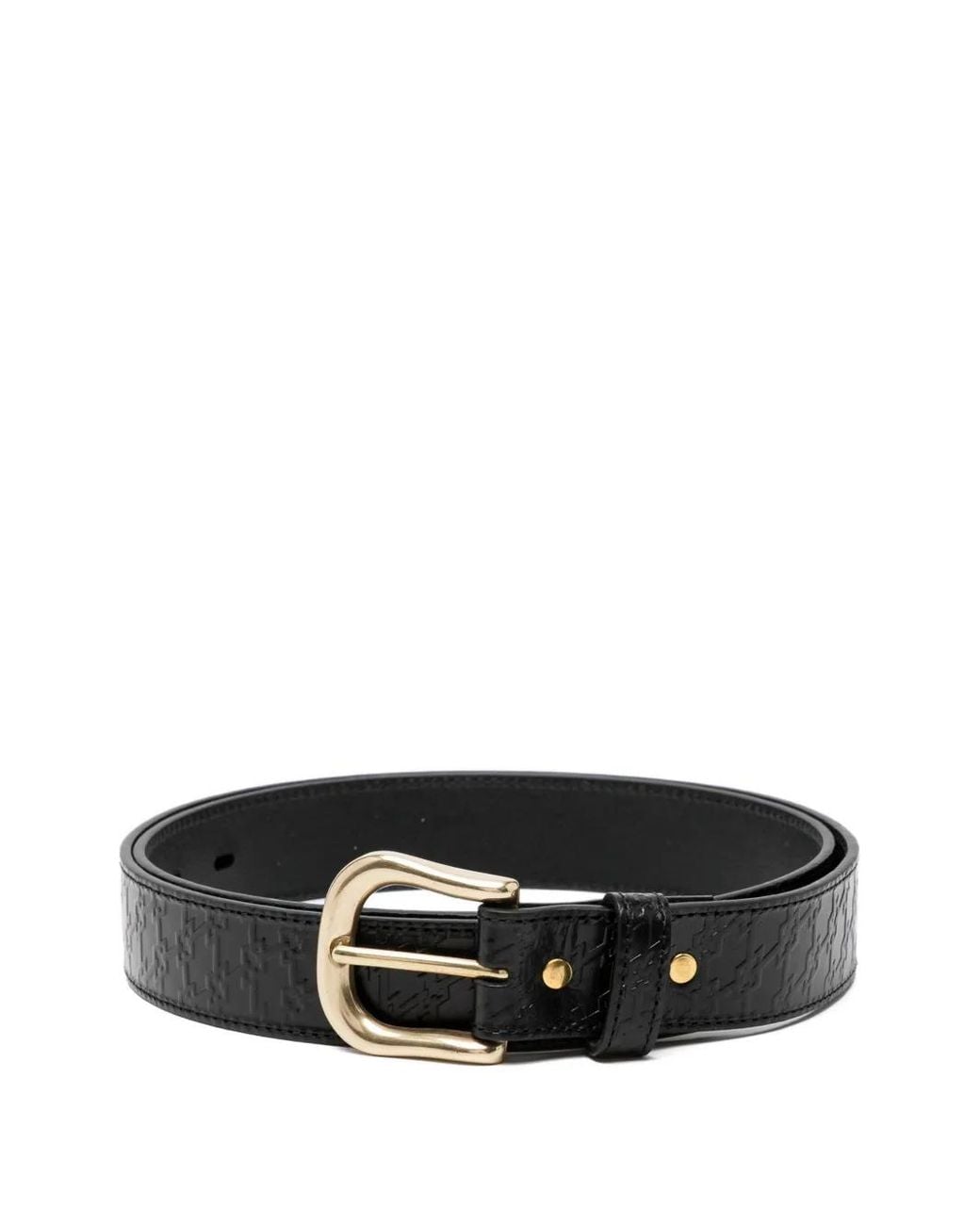 Thames MMXX Black Monogram-Embossed Buckle Belt for men