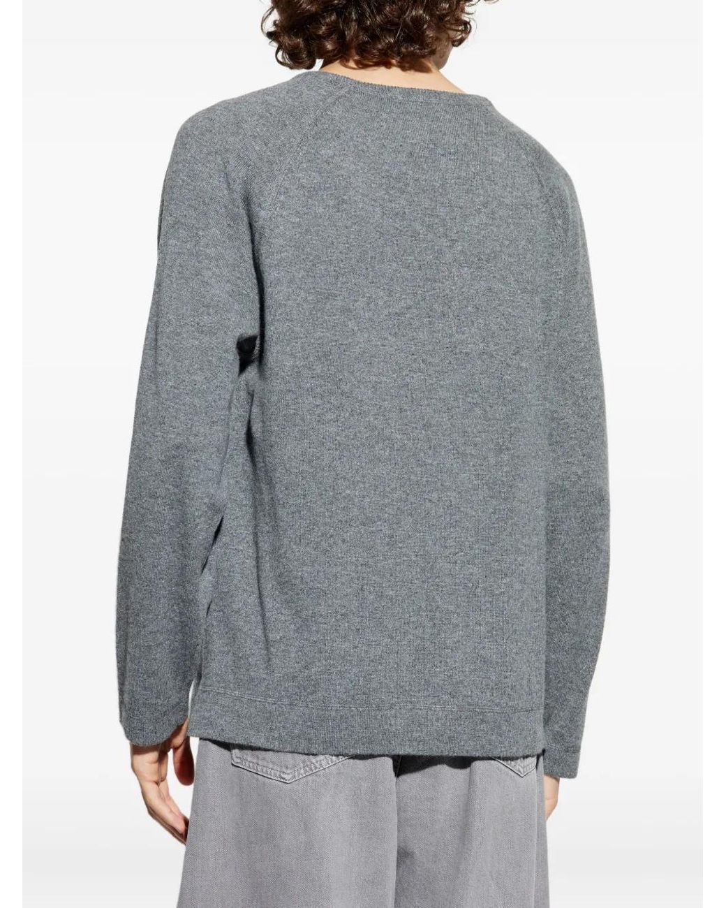 Officine Generale Gray Raglan-Sleeve Sweater for men