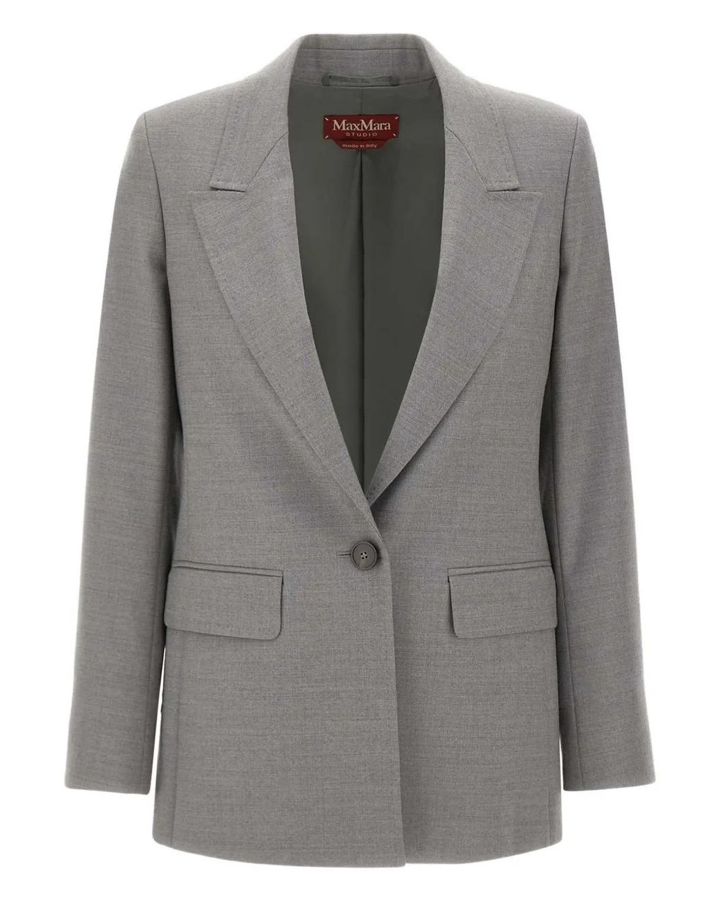 Max Mara Gray Bolsena Single-Breasted Blazer