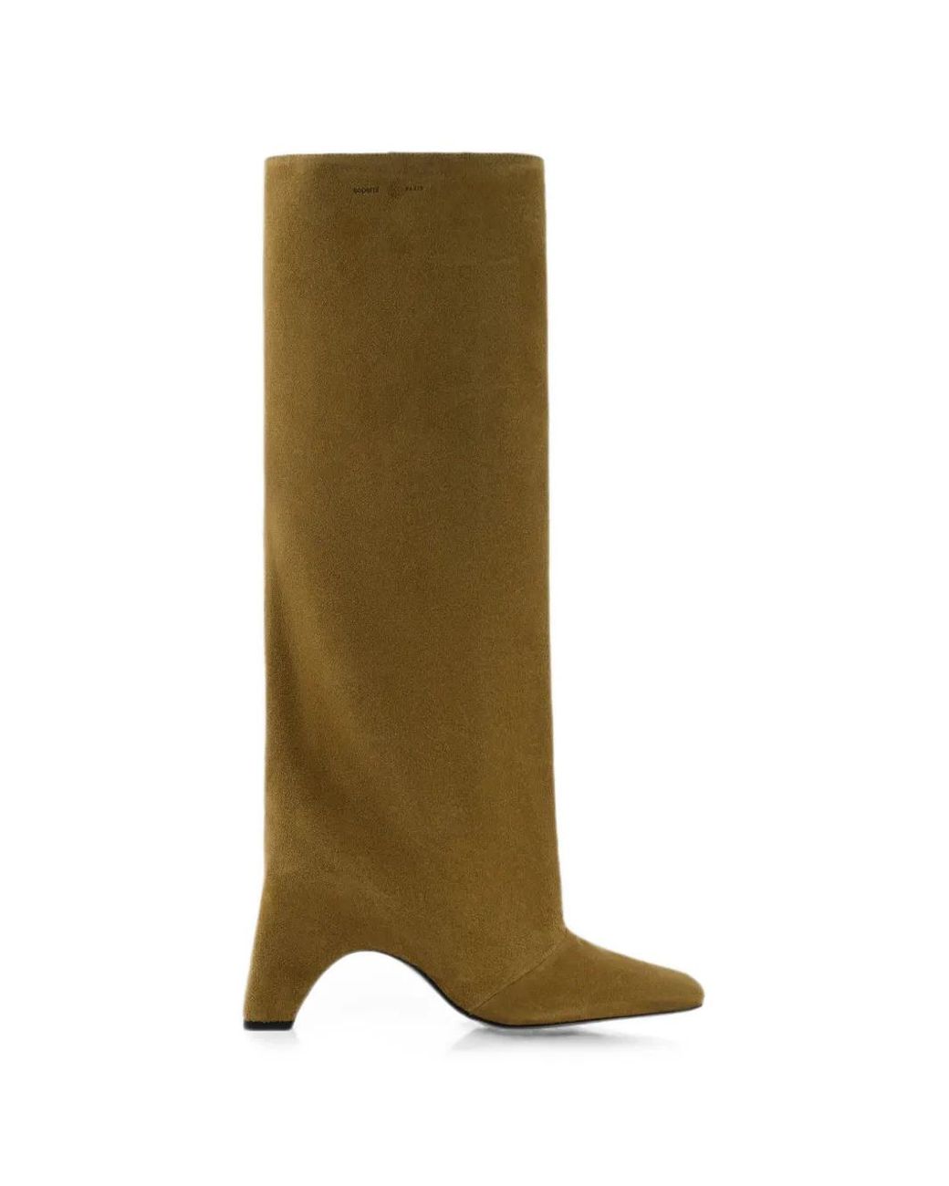 Coperni Green Bridge Square-Toe Suede Boots