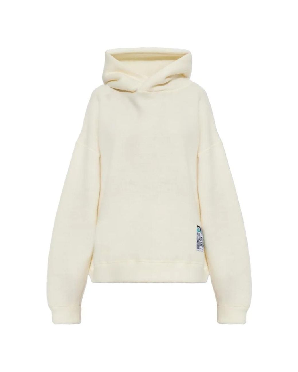 DSquared² White Logo-Patch Wool Hoodie