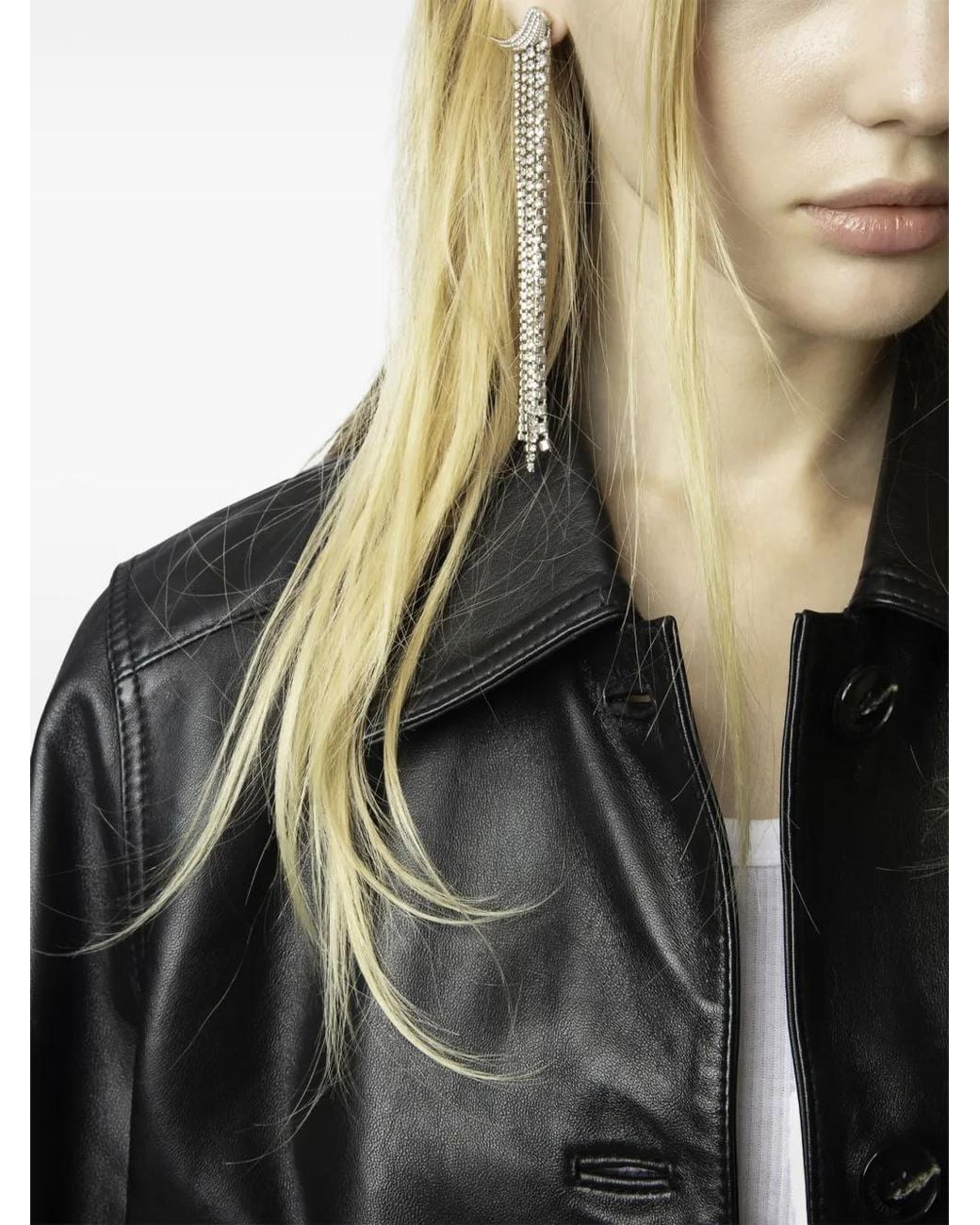 Zadig & Voltaire Black Liston Cropped Leather Jacket