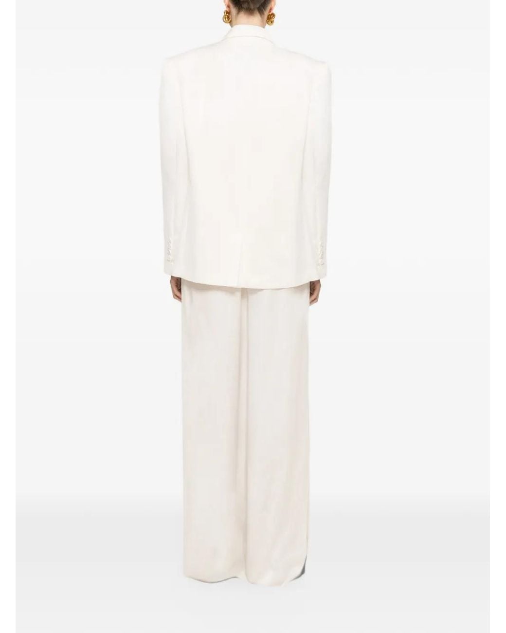 Nissa White Oversized Linen Blazer