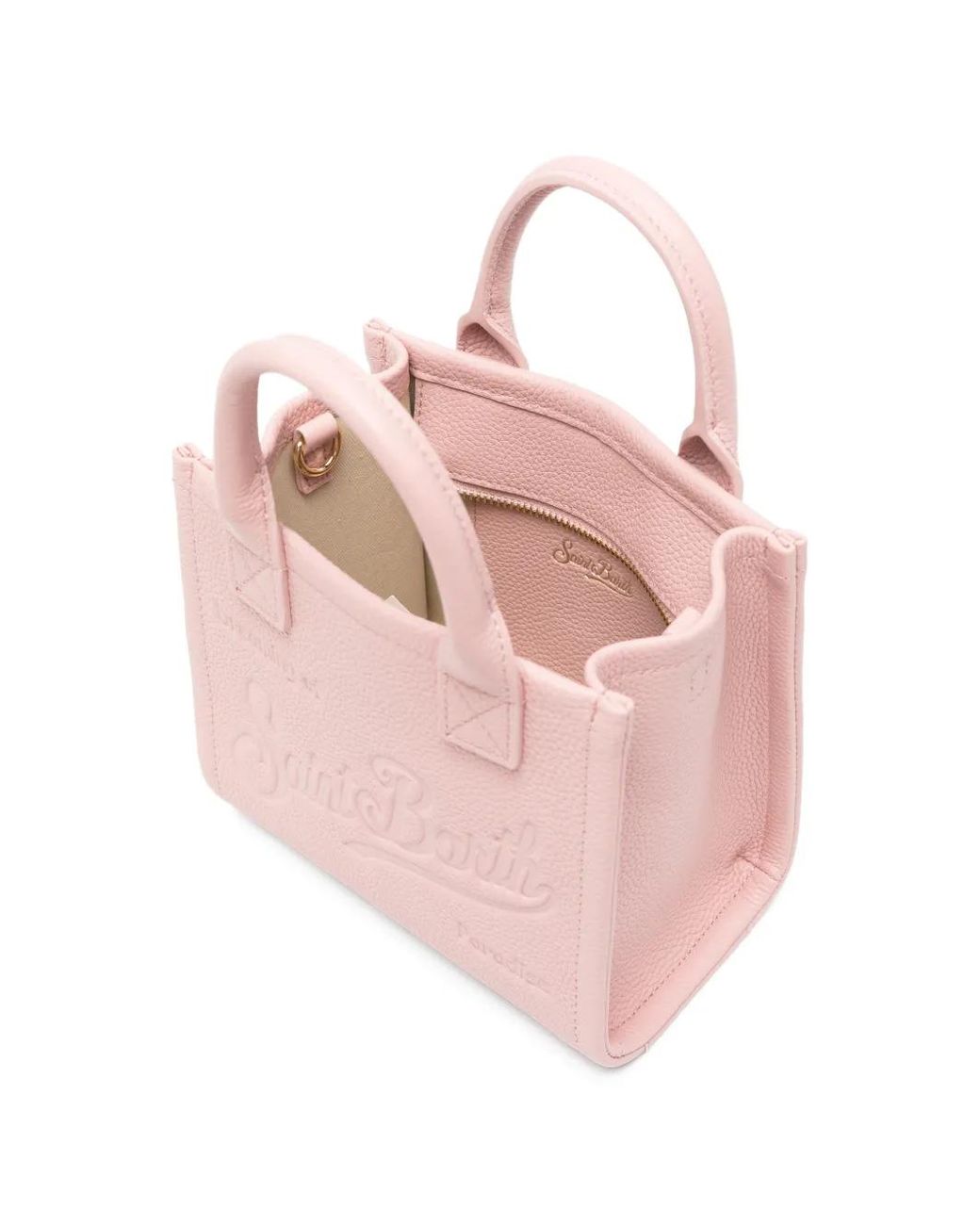 Mc2 Saint Barth Pink Pebbled Leather Vanity Mini Bag