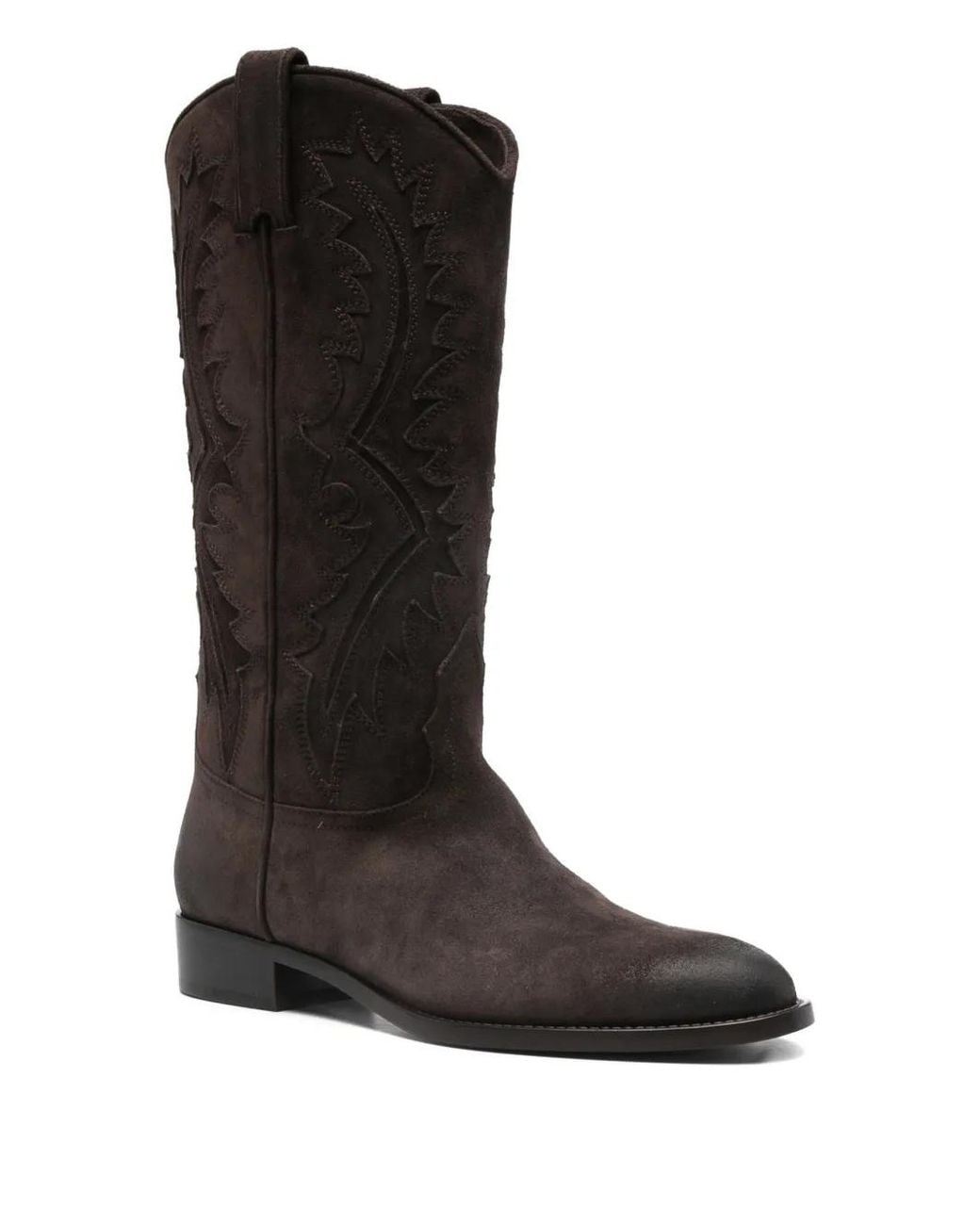 Sartore Black Suede Appliqué Boots