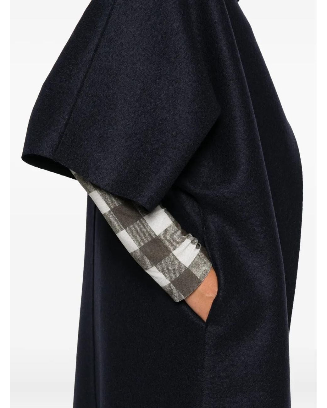 Harris Wharf London Blue Short-Sleeve Collared Coat