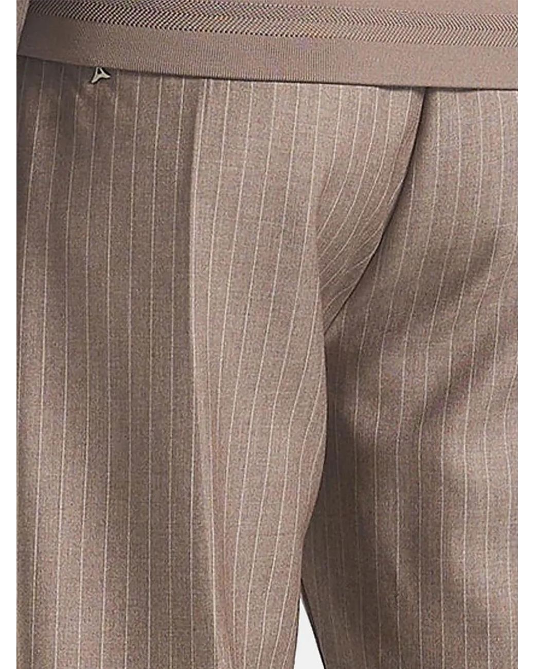 Manière De Voir Brown Savin Pinstripe Bomber Jacket for men