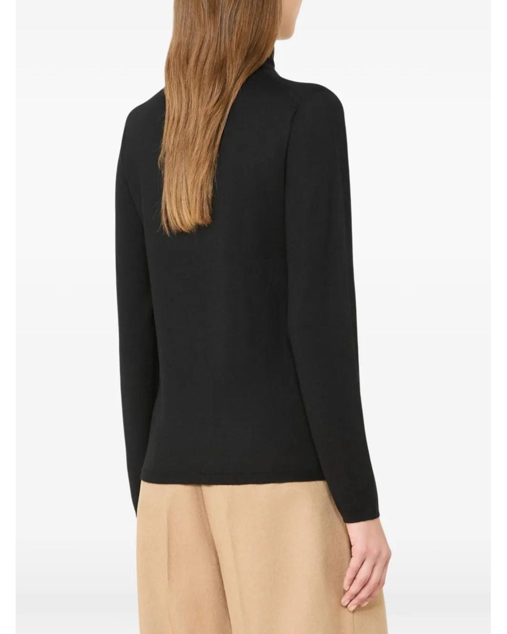 Max Mara Black High-Neck Cashmere Sweater