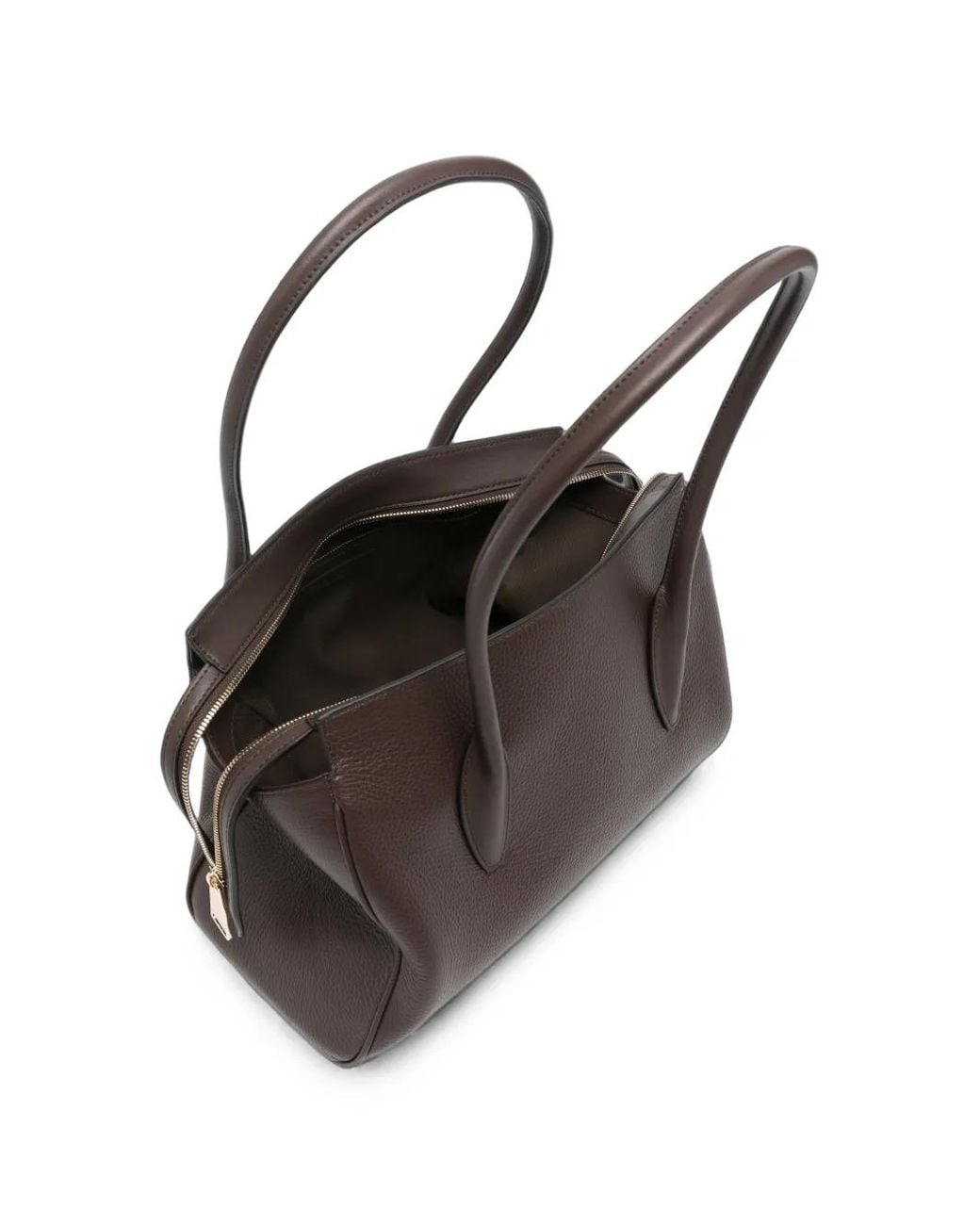 Furla Black Grained Leather Tote Bag