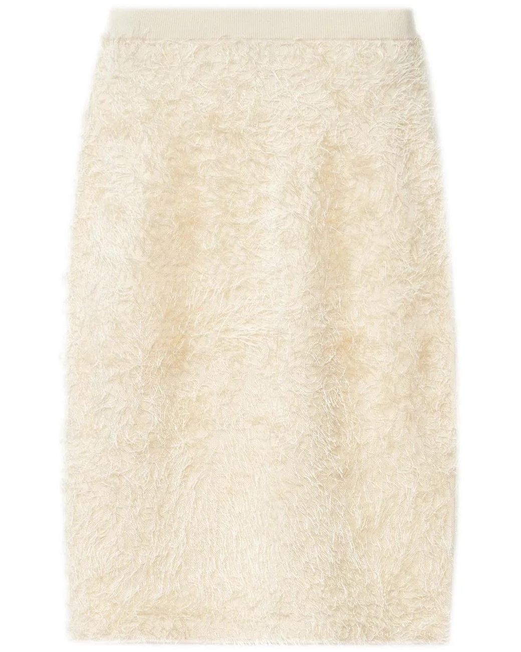 Fabiana Filippi Natural Textured-Finish Midi Skirt
