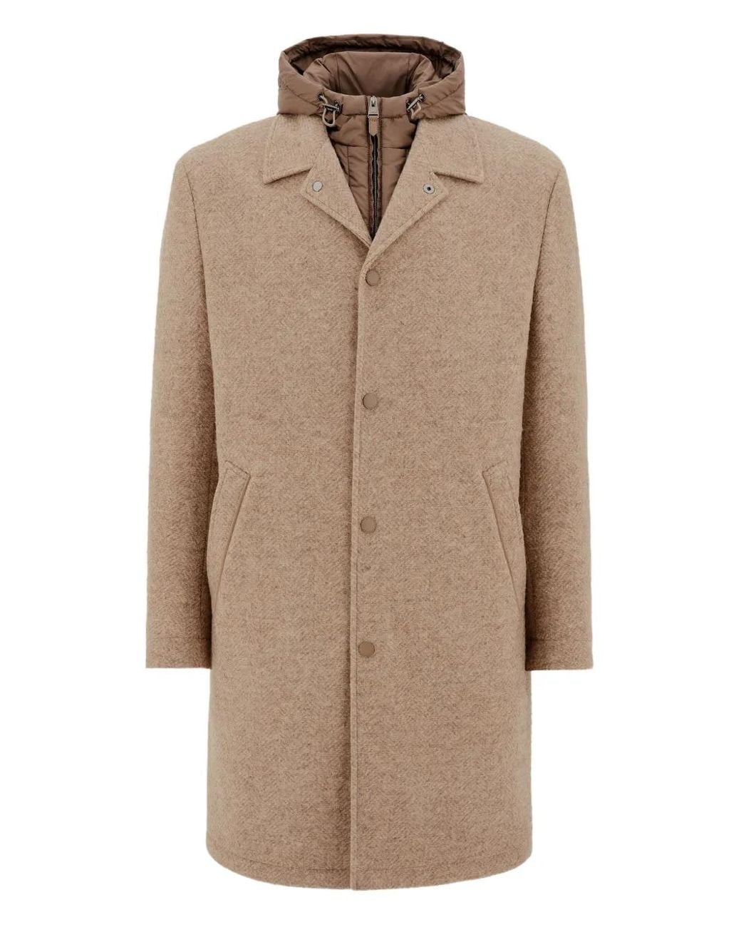 Canali Natural Hooded Single-Breasted Coat for men