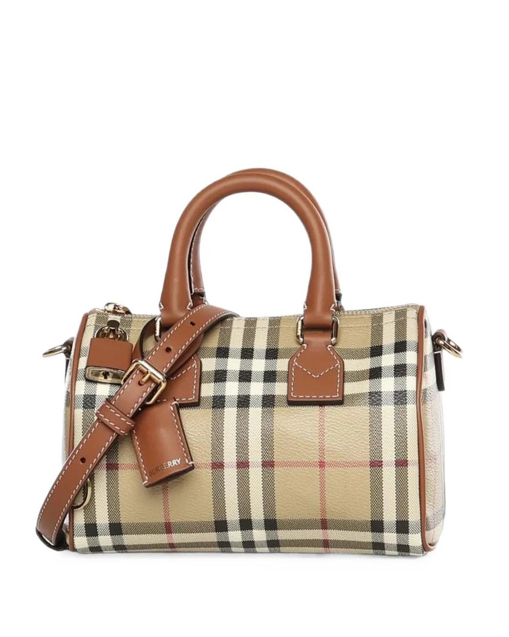 Burberry Metallic Mini Check Bowling Bag
