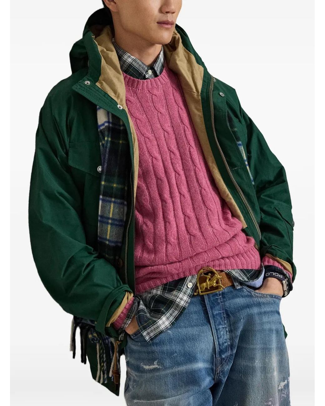 Polo Ralph Lauren Pink Cable-Knit Cashmere Sweater