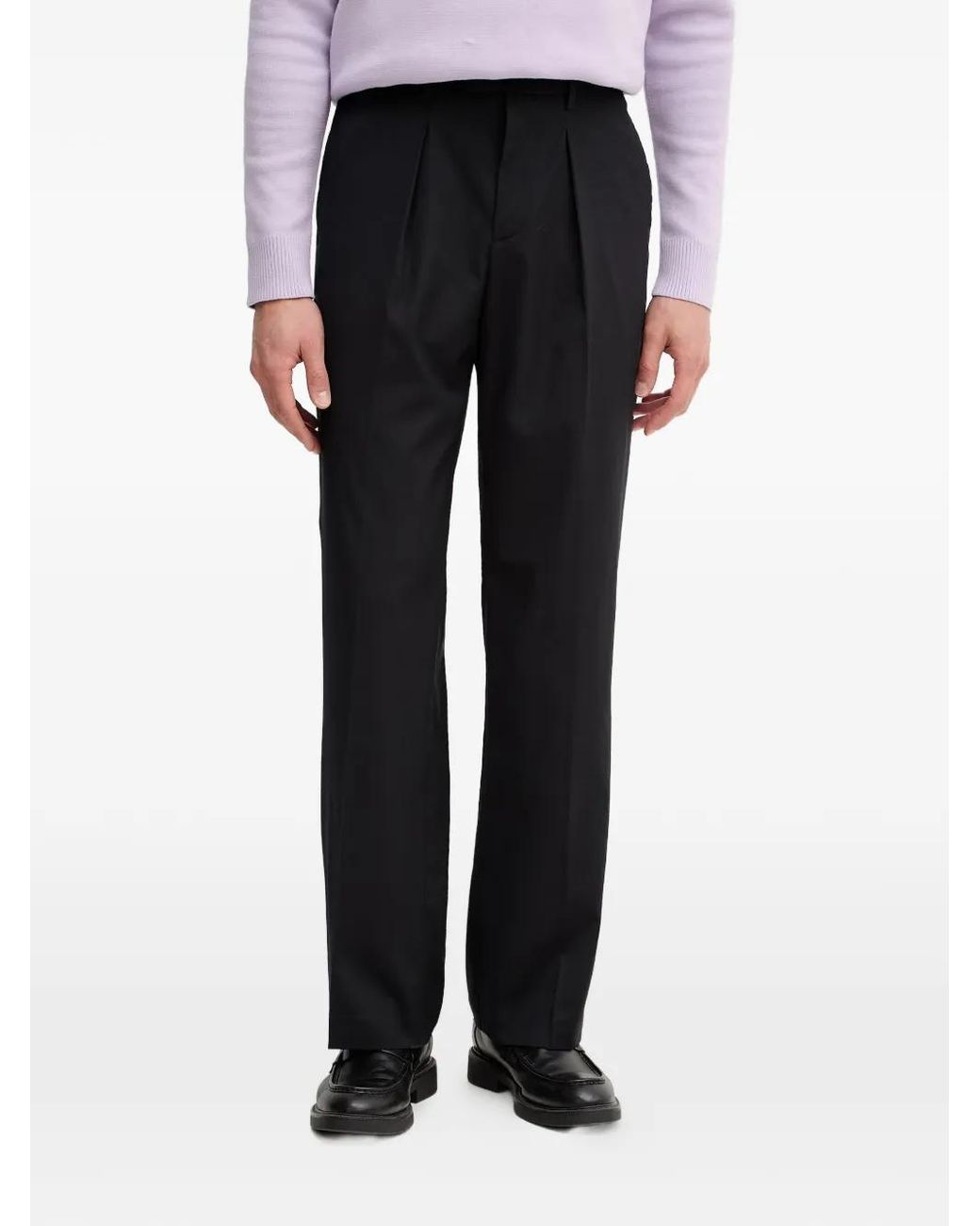 Sisley Black Pleated Trousers for men