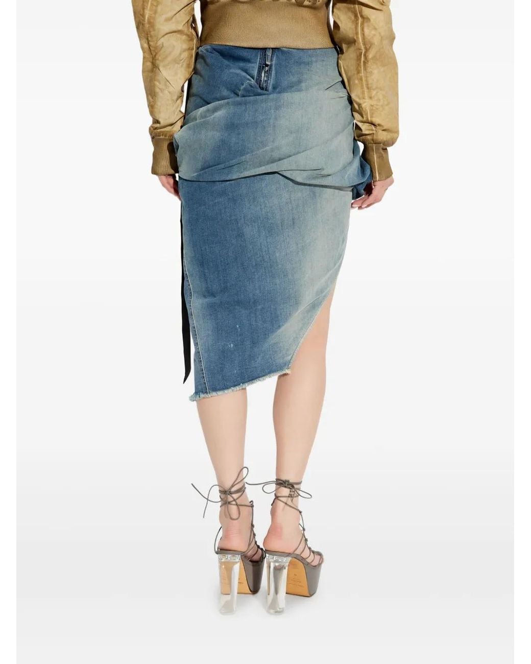 Rick Owens Blue Denim Skirt