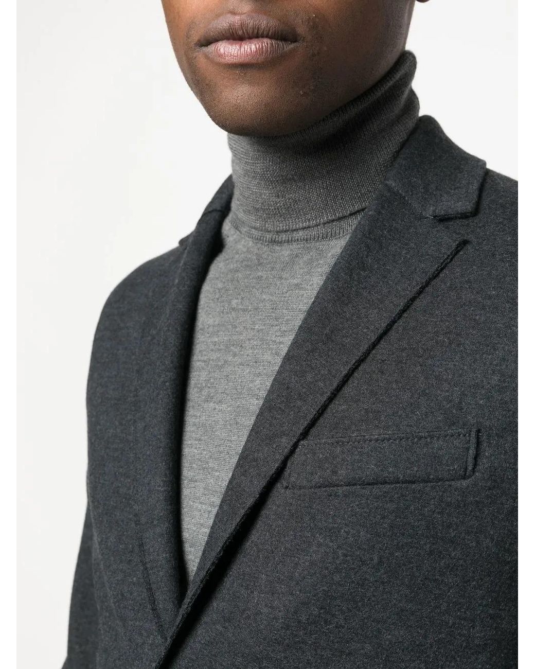 Harris Wharf London Black Virgin-Wool Single-Breasted Blazer for men