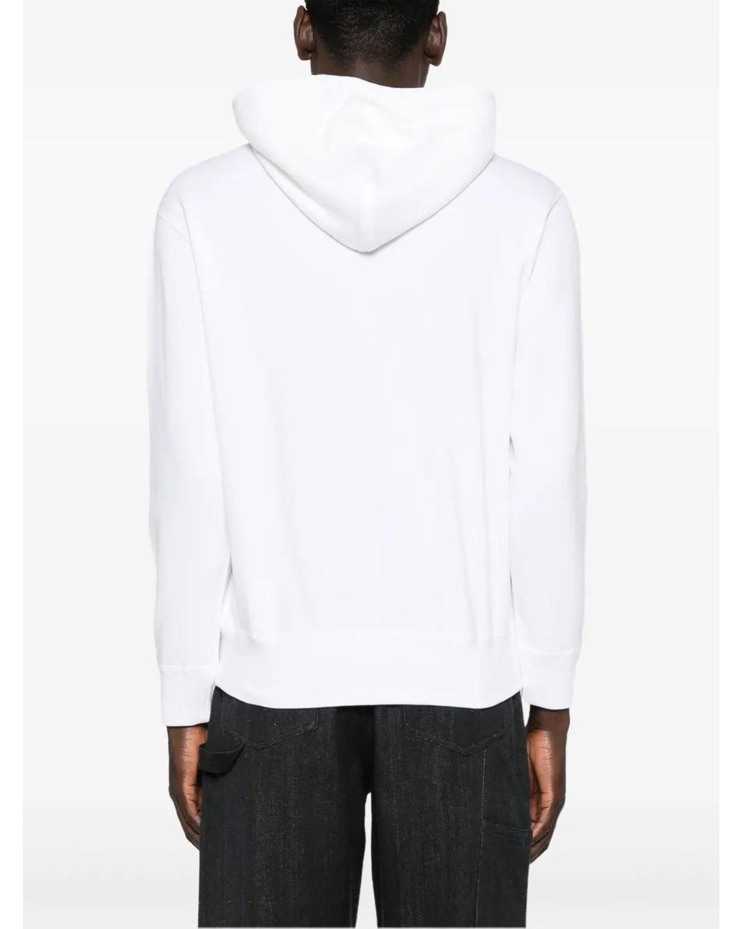 COMME DES GARÇONS PLAY White Signature Heart-Patch Hoodie