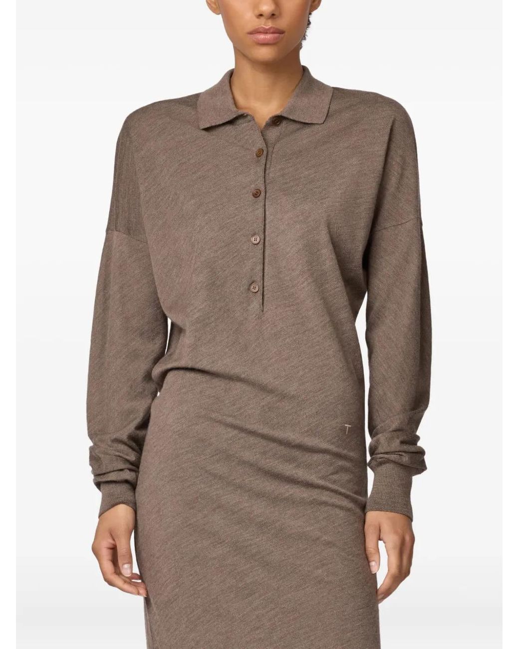 Tod's Brown Polo-Neck Knitted Dress