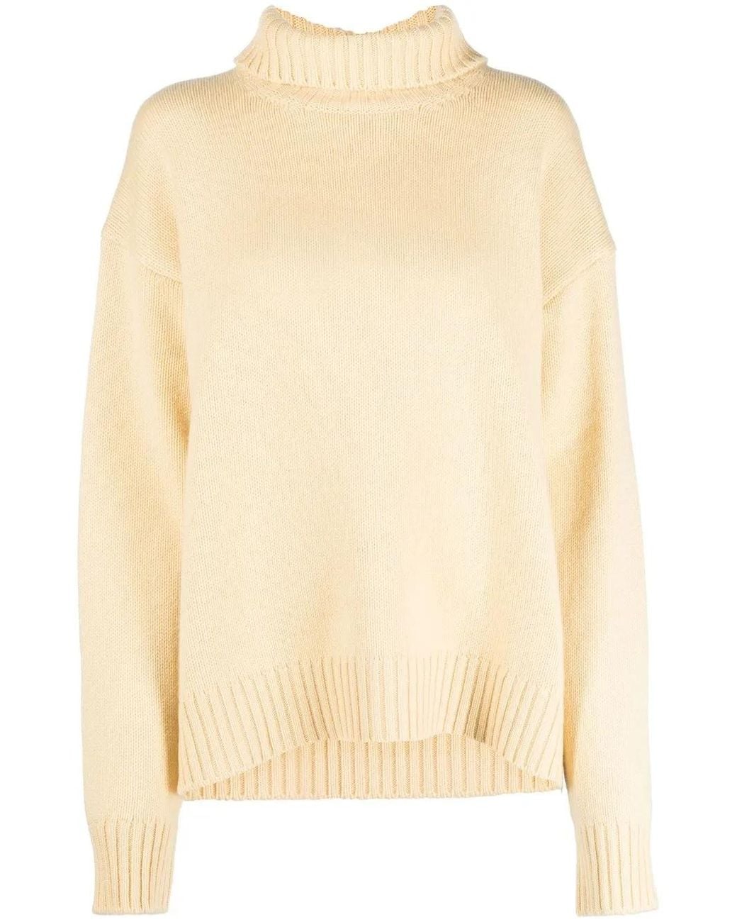 Jil Sander Natural Roll-Neck Loose-Fit Jumper