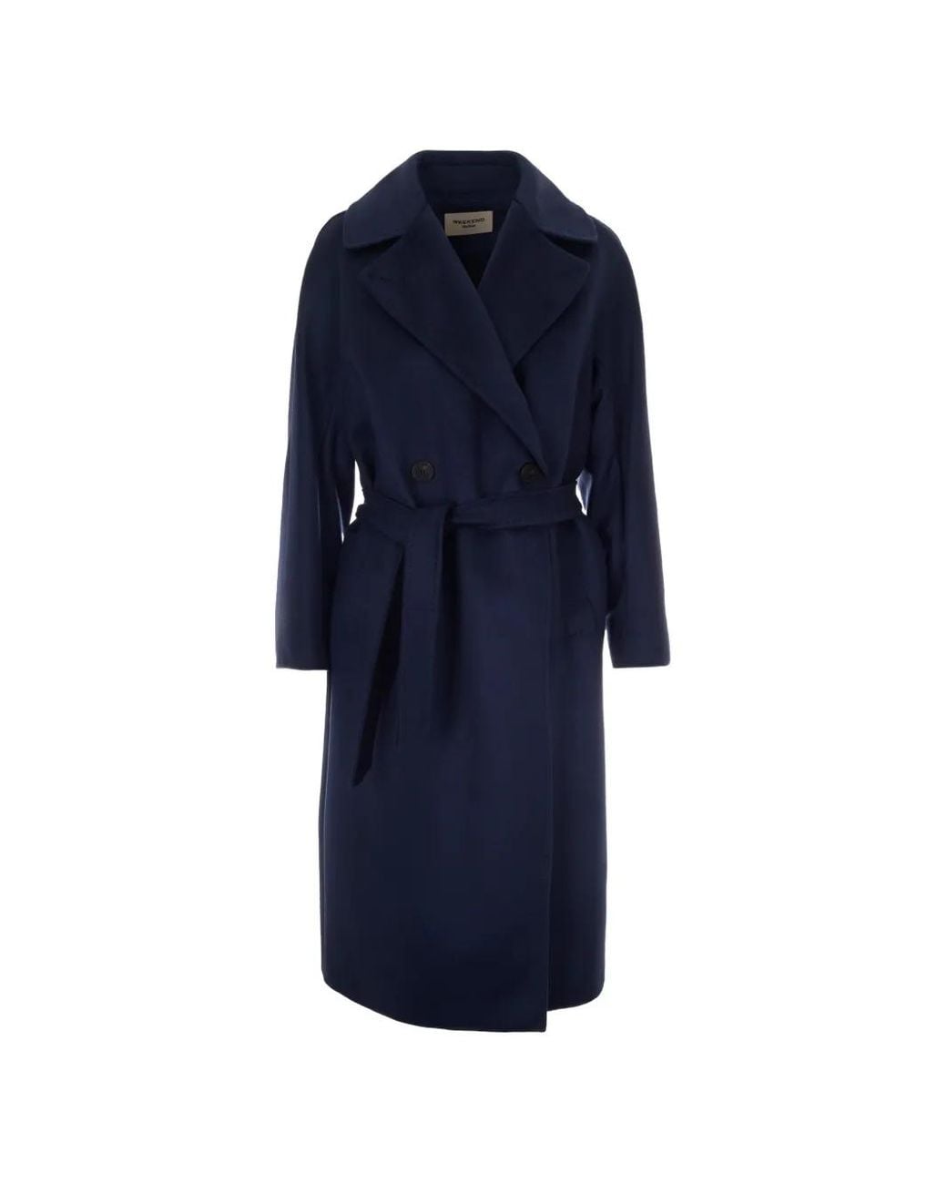 Weekend by Maxmara Blue Double-Breasted Belted Coat