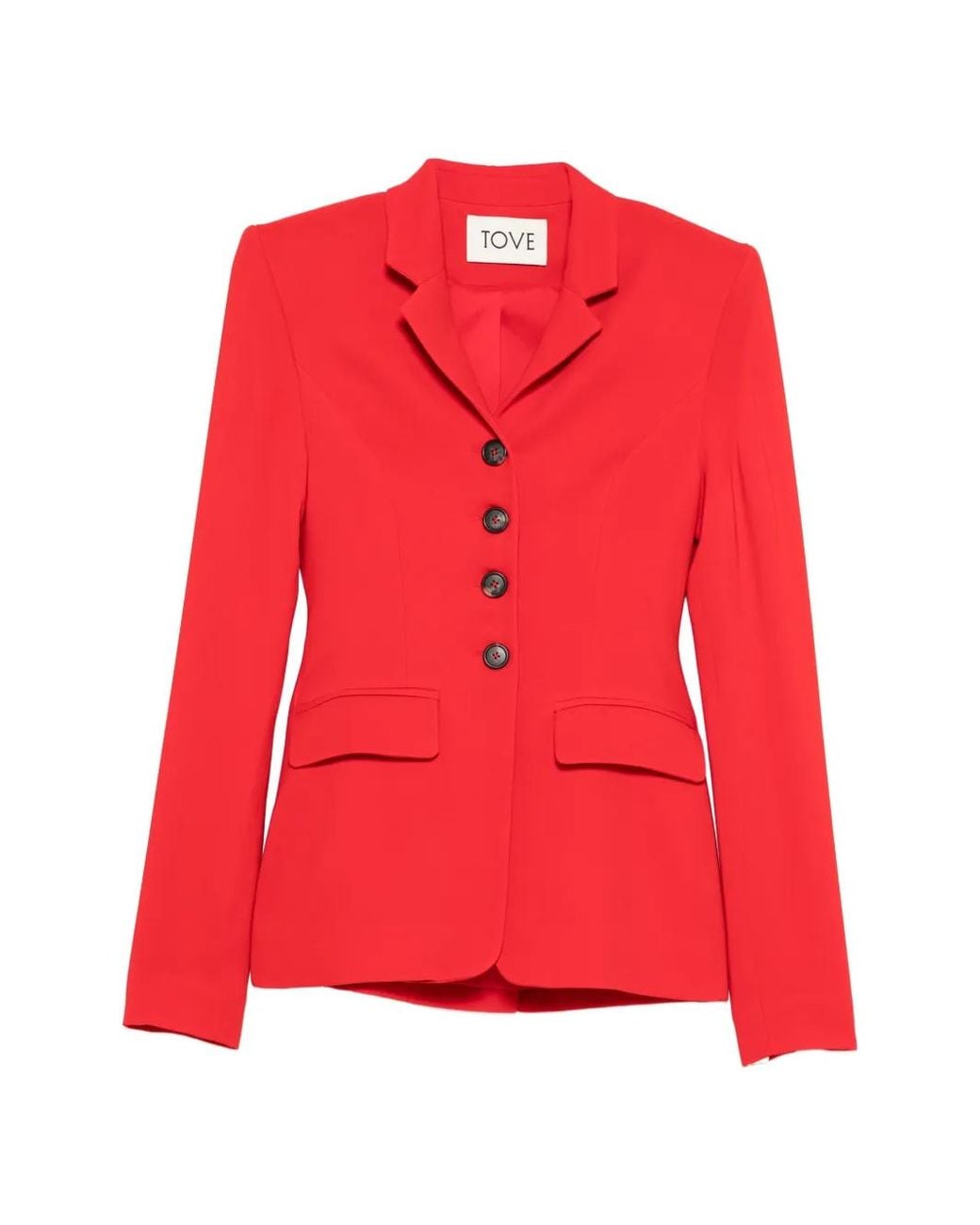 TOVE Red Merl Buttoned Flap-Pocket Blazer