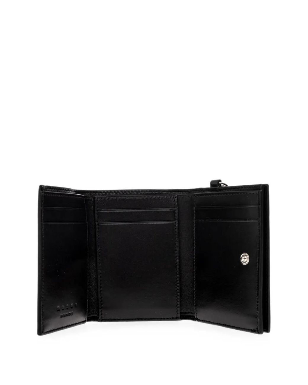 Marni Black Logo-Print Studded Wallet